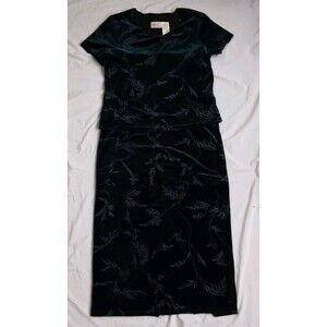 Vintage Kathie Lee Womens Velvet Maxi Dress Dark Green Holiday Women's Large